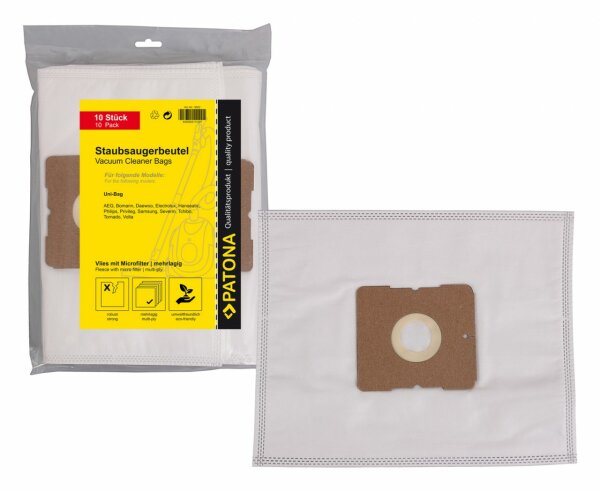 PATONA 10 Staubsaugerbeutel Vlies mehrlagig inkl. Microfilter AEG S-BAG GR.205